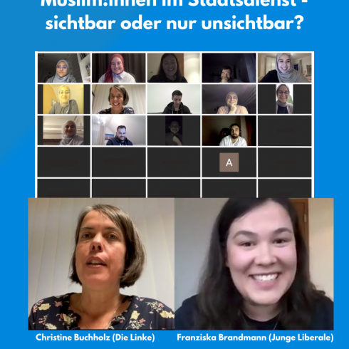 Collage der Teilnehmenden online "Muslim:innen im Staatsdienst"